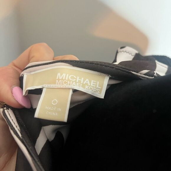 RARE MICHAEL KORS BROWN ZEBRA PRINT FIT & FLARE TRENDY COCKTAIL DRESS WOMENS 0 - Picture 7 of 7